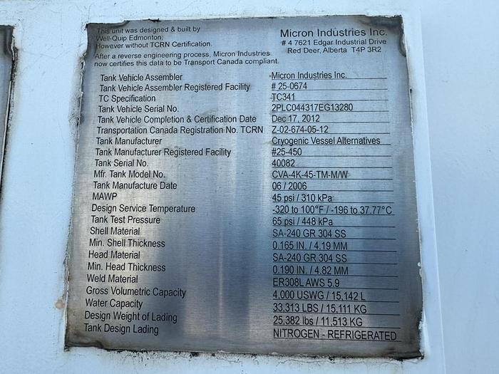 Used 2006 Wellquip High Rate 840K Direct Fired N2 Pumper