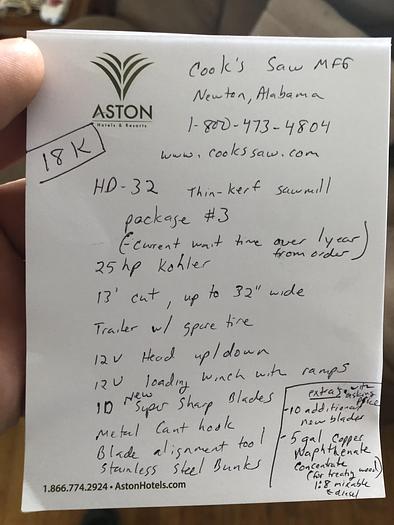 Used 2022 Cook's HD-32 #20264