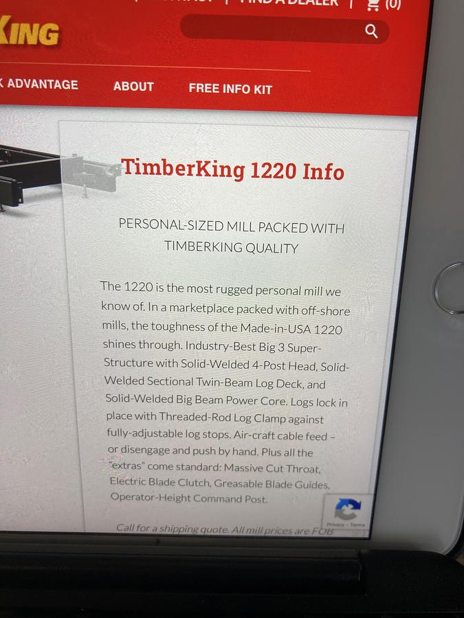 Used 1220 Timber King Band mill