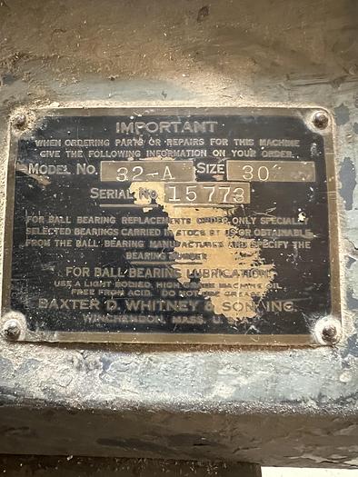 Used 1947 Baxter Whitney & Sons 32-A #20052