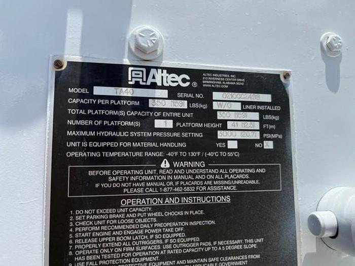 Used Altec TA40-P 54ft Bucket Boom on 2011 International 4300 Truck - C88373