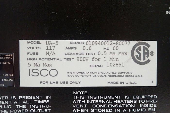 Used ISCO UA-5 Absorbance Fluorescence Detector