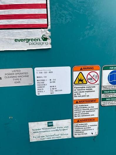 Used 2017 TENNANT T12 (XP) RIDER FLOOR SCRUBBER (BATTERY) (CYLINDRICAL)