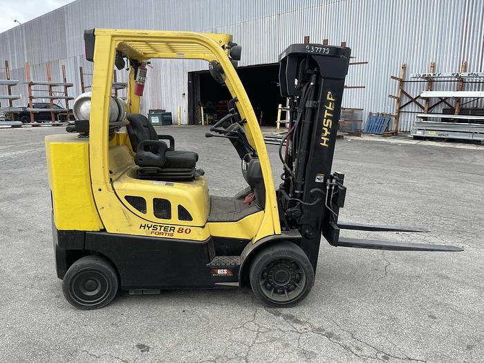 Used 8,000 POUND HYSTER MODEL S80FTBCS MFG. 2013 5,700 HOURS WITH FORKS