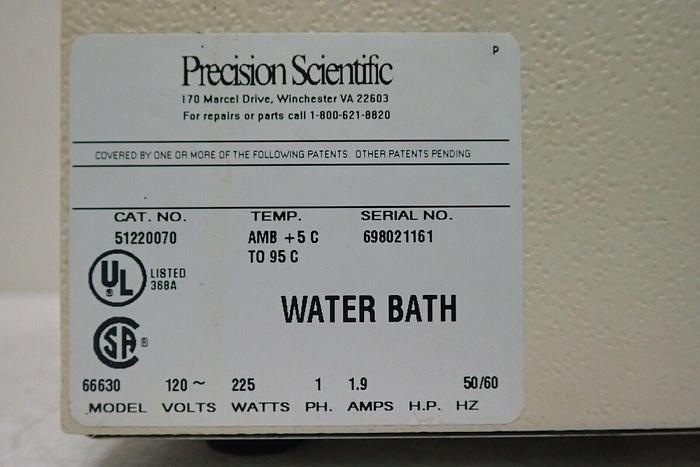 Used Precision Scientific Cat.# 51220070 Model # 66630 180 Series Water Bath