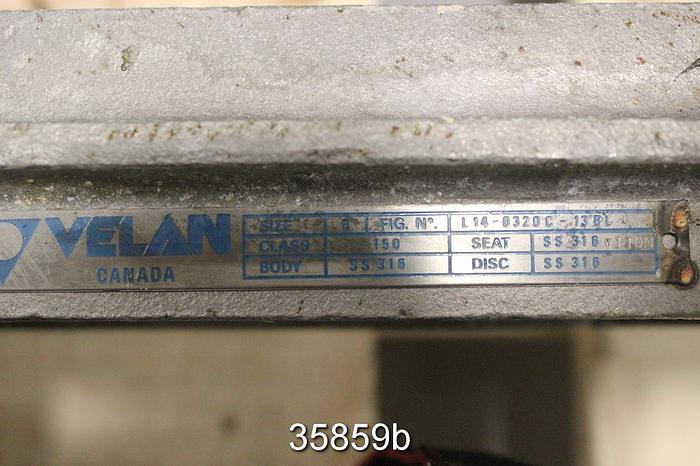 Used Velan 6" Hand Operated Knife Gate Valve, L14-0320C-13BL #35859