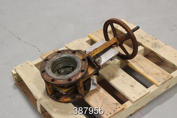 Used T. Mcavity And Sons 6" Hand Operated Knife Gate Valve,  6.75" Face to Face #38795