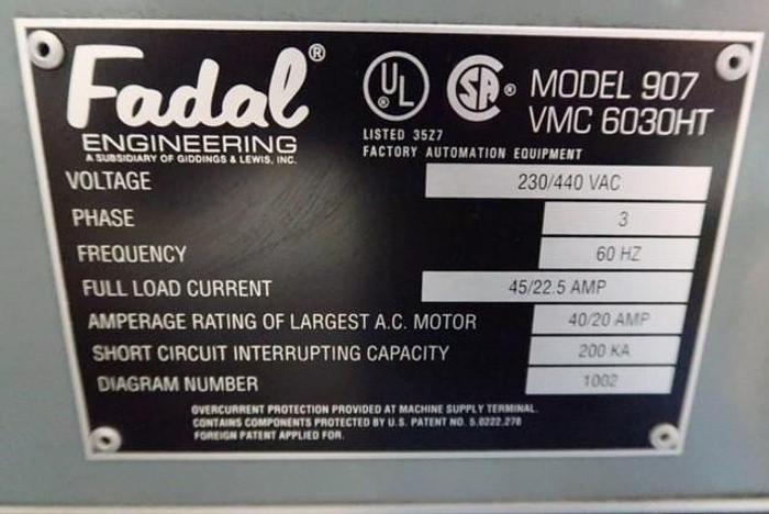 Used 1999 Fadal VMC-6030 HT