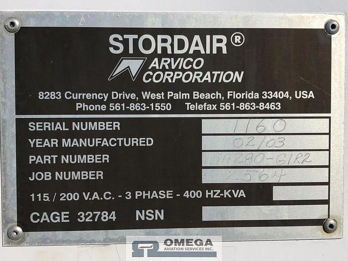 Used Arvico SA-280 Stordair Air Start Unit - Bottle Type