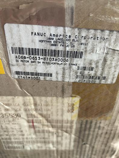 Fanuc DC Servo Motor Model 30M, Type A06B-0653-B103#0006 with 3X Resolver HP DC Brake