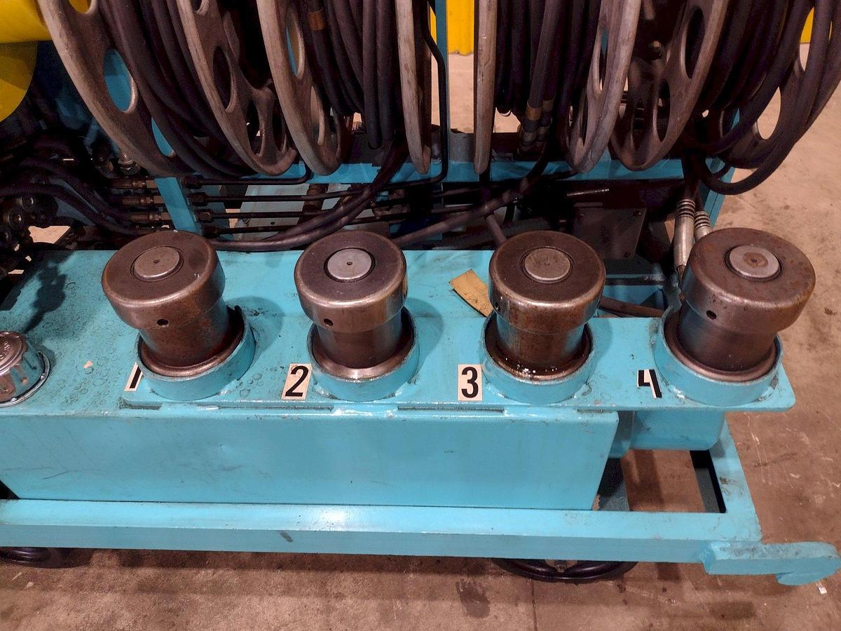 Used 40 TON MODERN HYDRAULICS 4 CYLINDER PORTABLE HYDRAULIC DIE SETTING & SEPARATING SYSTEM