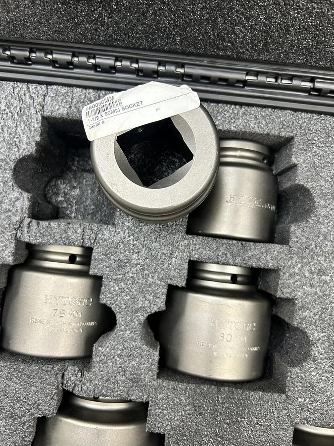 Used Hytorc 1-1/2" Drive Metric Socket Set - Size 60mm to 105mm