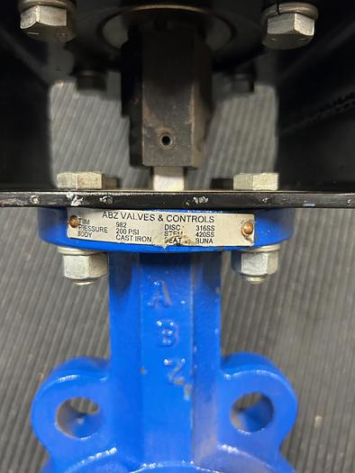 Used Bi-Torq PN115SR, 4" Butterfly Valve W/ Pneumatic Actuator & VRC Bray VE900G-T1