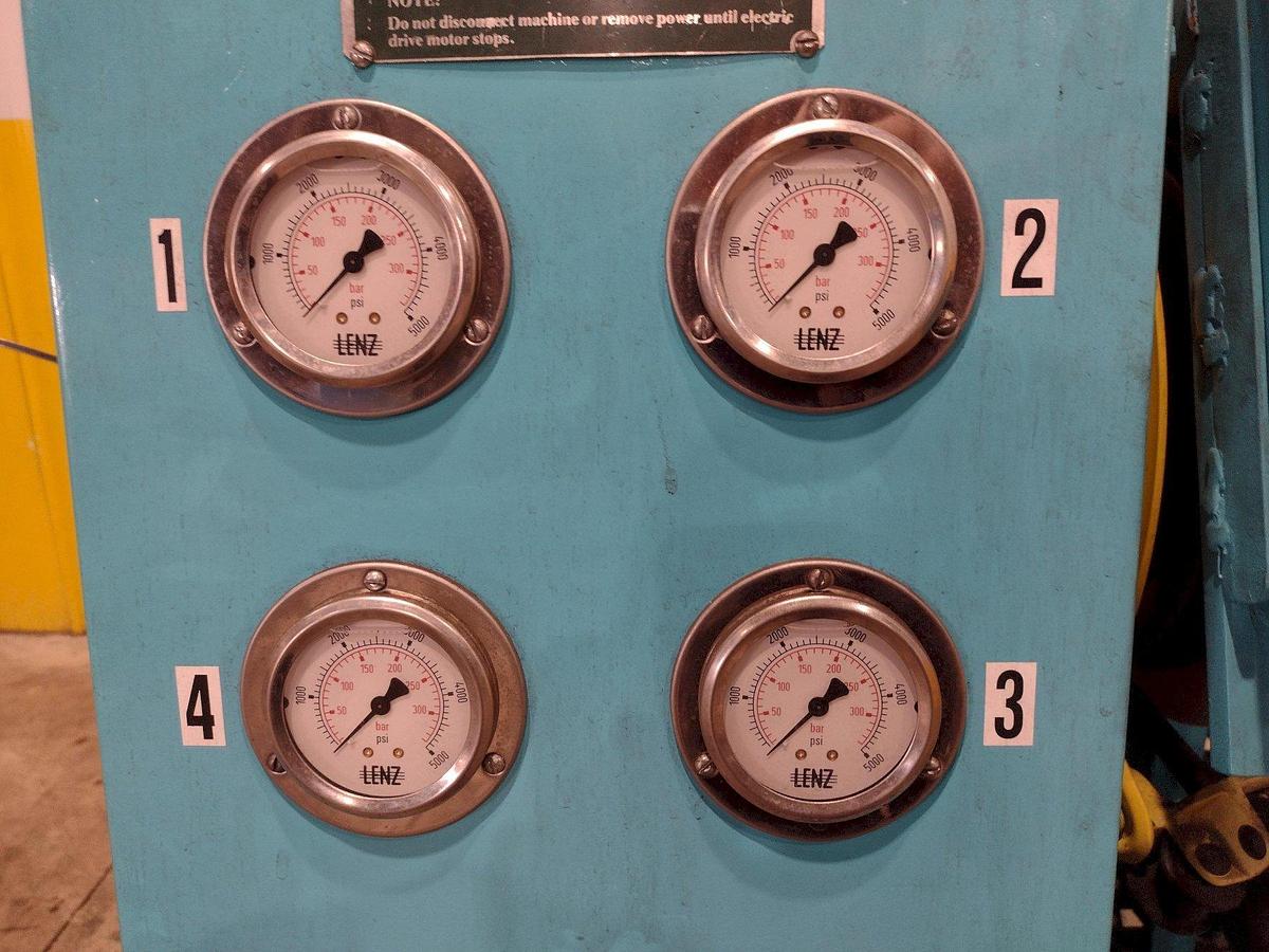 Used 40 TON MODERN HYDRAULICS 4 CYLINDER PORTABLE HYDRAULIC DIE SETTING & SEPARATING SYSTEM