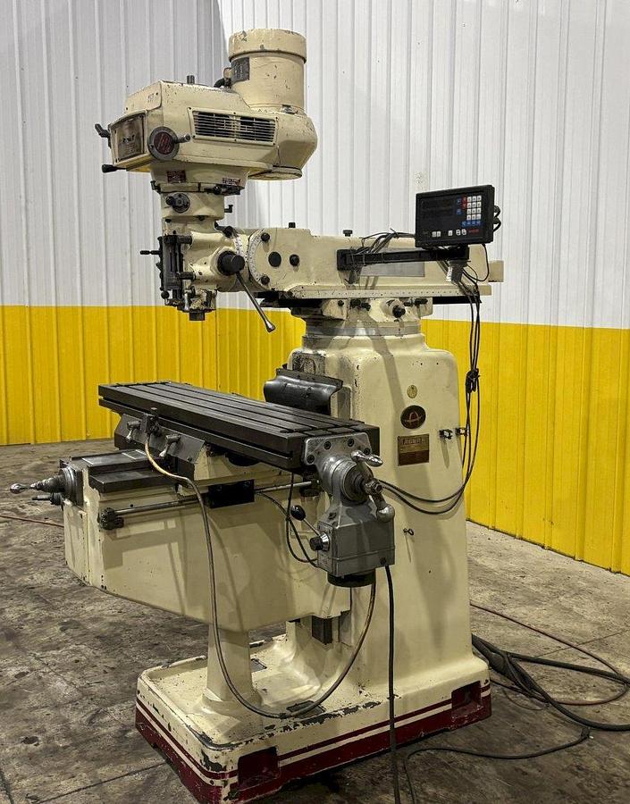 Used 3 HP ACER MODEL #3VKH RAM TYPE VERTICAL MILL W/ DIGITAL READ OUT