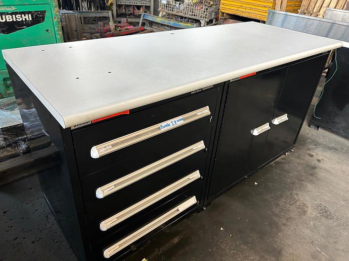 Used Vidmar 4-Drawer Cabinet & Storage, Sentry 100 Static Gard W/Laminate Bench Top