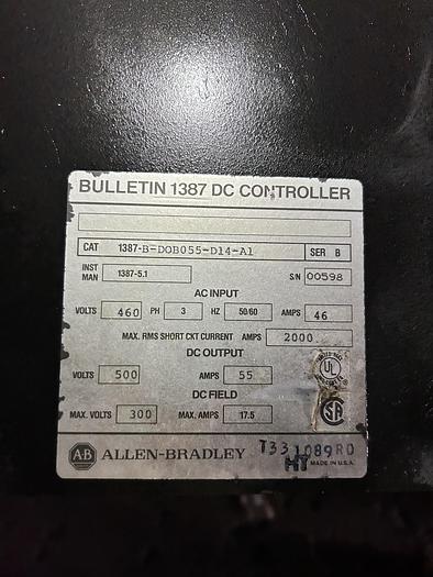 Used Allen Bradley DC Controller 1387-B-DOB055-D14-A1, SERIES B