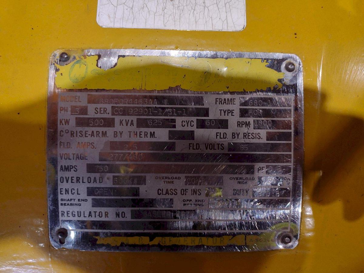 Used 500 Kw Caterpillar Diesel Generator, Model: D348