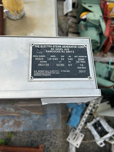 Used 2017 The Electro-Steam Generator Corp. LB-240 Steam Generator