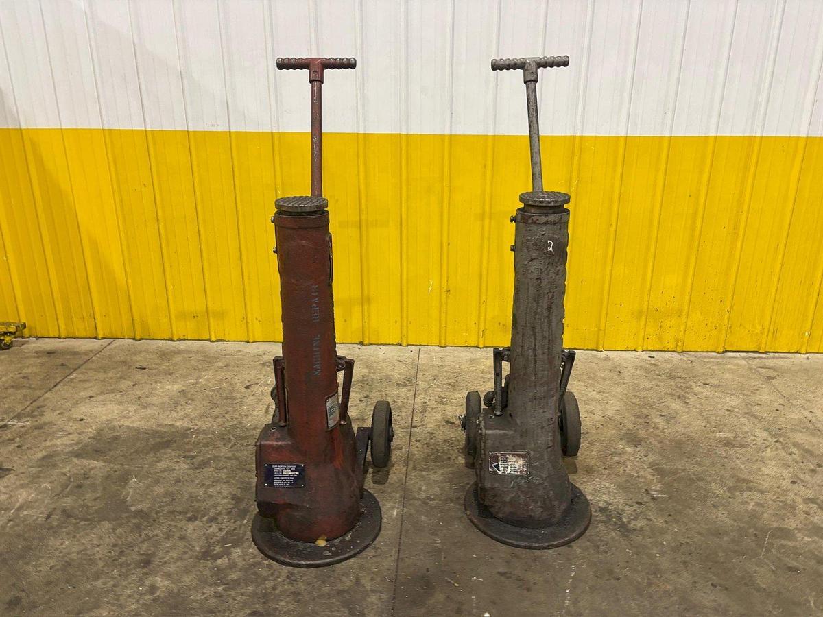 Used (2) 100 TON DUFF NORTON MODEL #144-CMJ AIR MOTOR JACKS, 30" LIFT
