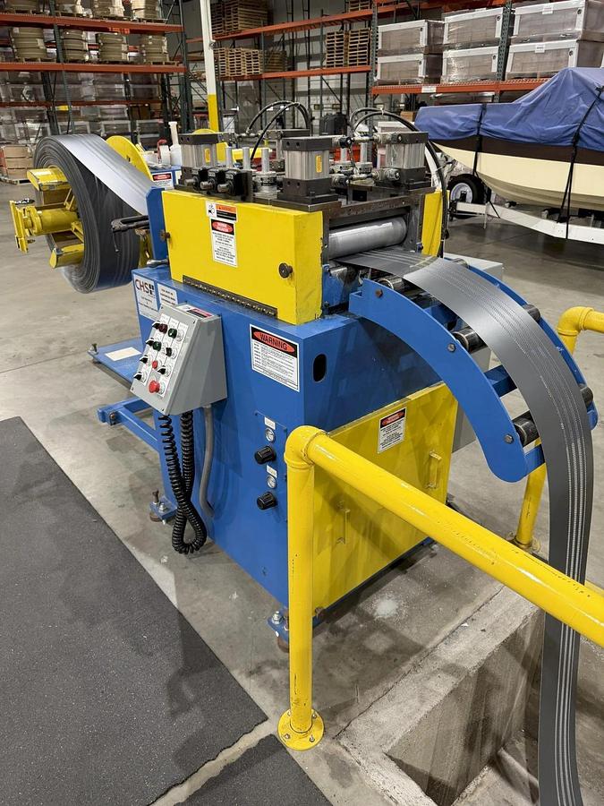 Used 30 STAND X 1.5" RLM ROLLFORMER LINE TOOLED FOR LEAF SOLUTIONS GUTTER TOPPER, 20" ROLL SPACE (2001)