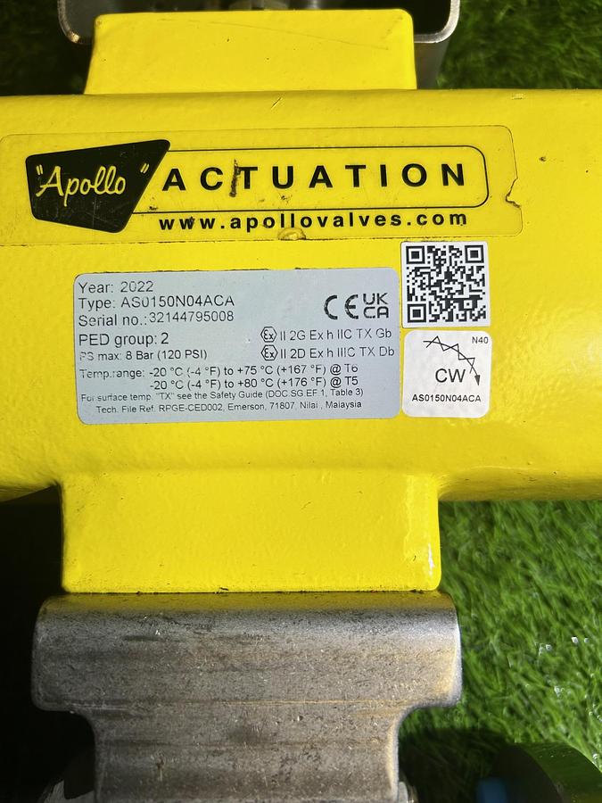 Apollo AS0150N04ACA Quarter-Turn Rack and Pinion Pneumatic Actuator