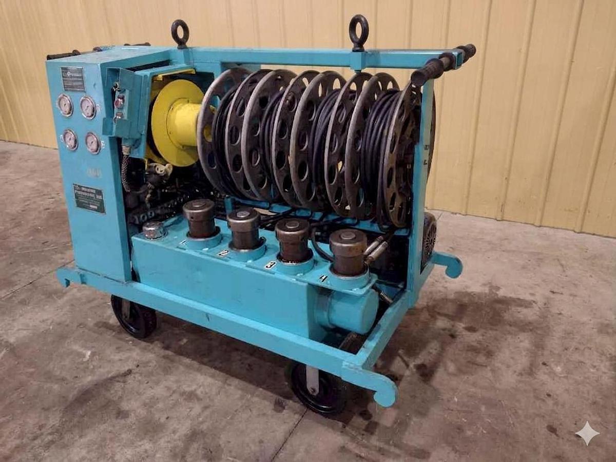 Used 40 TON MODERN HYDRAULICS 4 CYLINDER PORTABLE HYDRAULIC DIE SETTING & SEPARATING SYSTEM