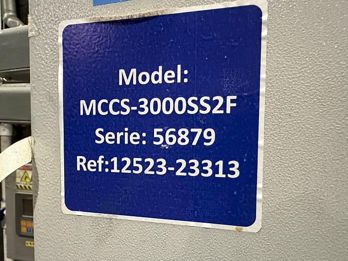 Used 3-LANE 12" WIDE BELT, 4-STAGE STAINLESS STEELL WASHER JENFAB MODEL #MCCS-3000SS2F