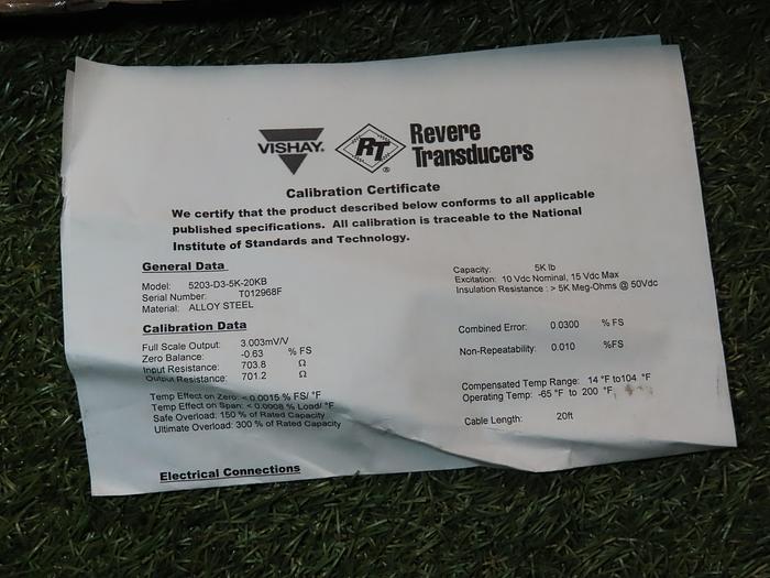Mettler Toledo B601005-20 Load Cell, DE 0792, 5K, 20 FT