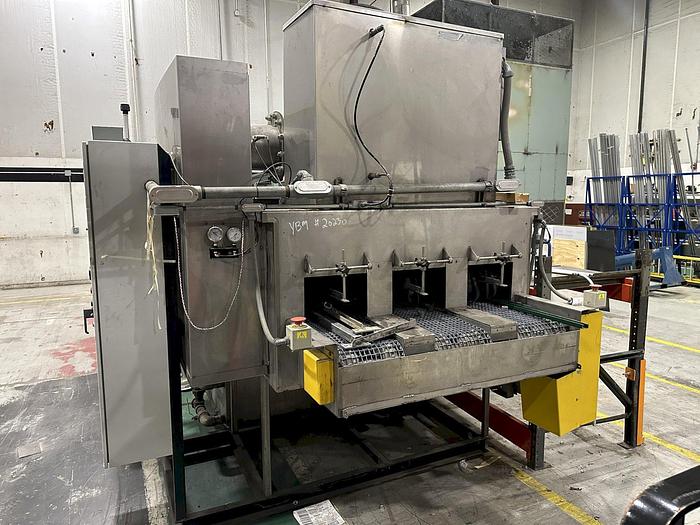 Used 3-LANE 12" WIDE BELT, 4-STAGE STAINLESS STEELL WASHER JENFAB MODEL #MCCS-3000SS2F