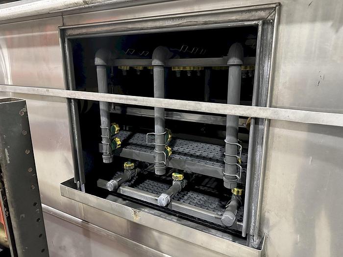 Used 3-LANE 12" WIDE BELT, 4-STAGE STAINLESS STEELL WASHER JENFAB MODEL #MCCS-3000SS2F