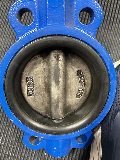 Used Bi-Torq PN115SR, 4" Butterfly Valve W/ Pneumatic Actuator & VRC Bray VE900G-T1