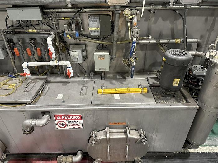 Used 3-LANE 12" WIDE BELT, 4-STAGE STAINLESS STEELL WASHER JENFAB MODEL #MCCS-3000SS2F