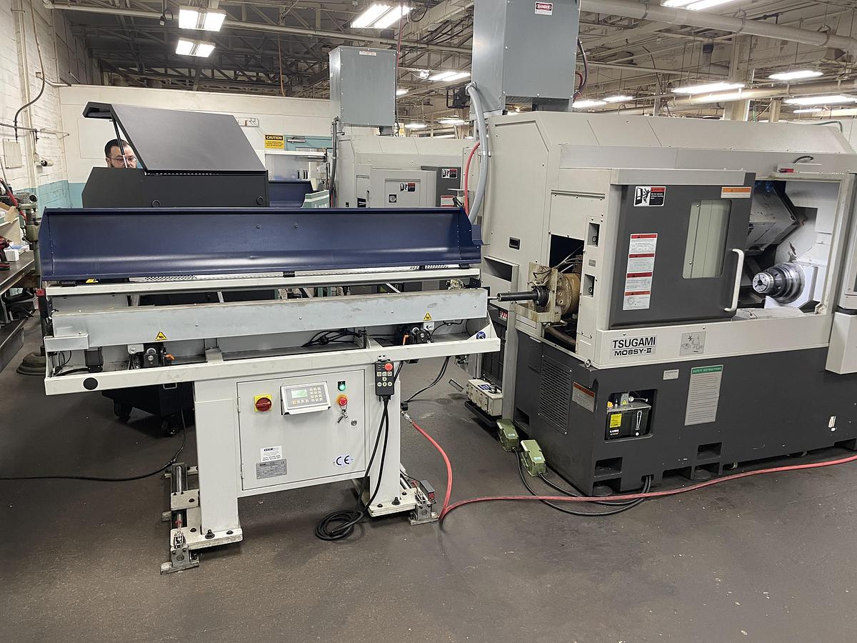 Used 2018 Tsugami Model: M08SY-II 5-Axis CNC Lathe Edge Technologies Rebel V-65 Bar Feeder