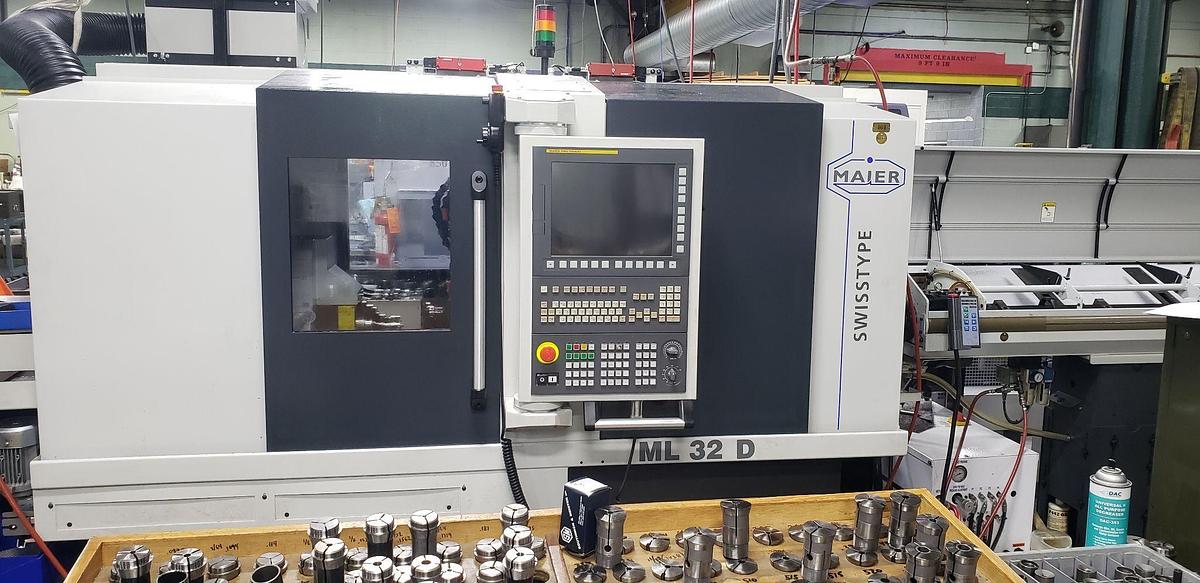 Used 10-Axis Maier ML32DY CNC Swiss Type Automatic Screw Machine