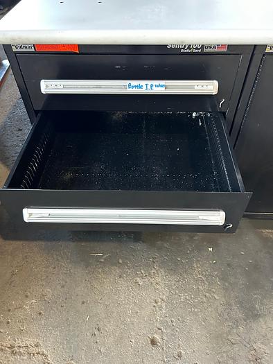 Used Vidmar 4-Drawer Cabinet & Storage, Sentry 100 Static Gard W/Laminate Bench Top
