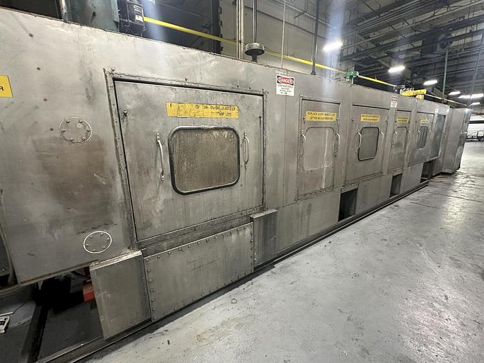 Used 3 STAGE X 36" X 18" WALSH MODEL #AOE286 STEEL MESH-BELT PASS-THROUGH STAINLESS WASHER