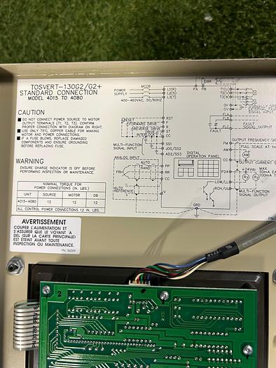 Used Toshiba Tosvert-130 G2+4080 Transistor Inverter, 7.5 HP