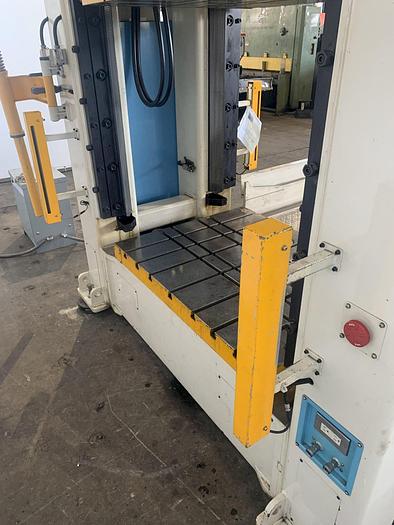 Used 100-TON SANKI HYDRAULIC REVERSING SPOTTING PRESS, MODEL: SDP-1310-100TD/F180