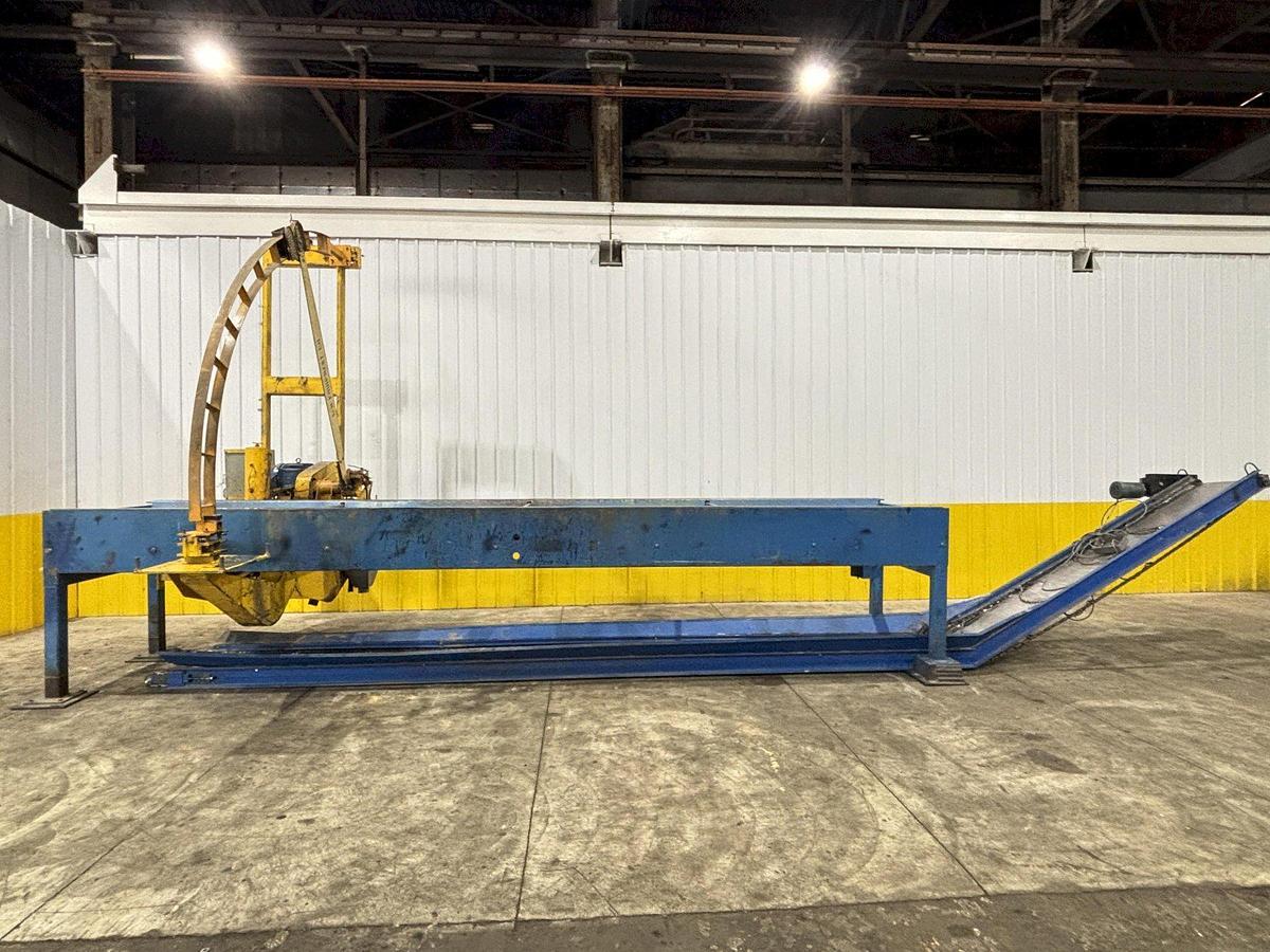 Used 15 HP L&M EQUIPMENT MODEL #HMPC-7-24 CROSS CUT BUNDLE TRAVELING ARCH WOOD BUNDLE SAW WITH CONVEYOR