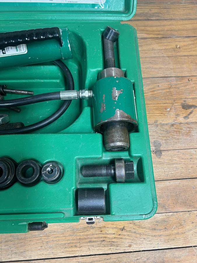 Used Greenlee 7306SB Slug Buster Knockout Punch Set W/ 767 Hydraulic Driver Set