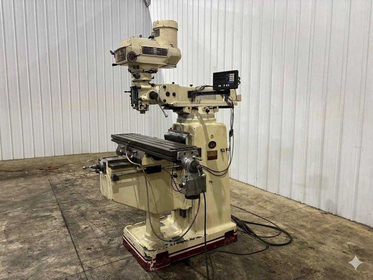 Used 3 HP ACER MODEL #3VKH RAM TYPE VERTICAL MILL W/ DIGITAL READ OUT