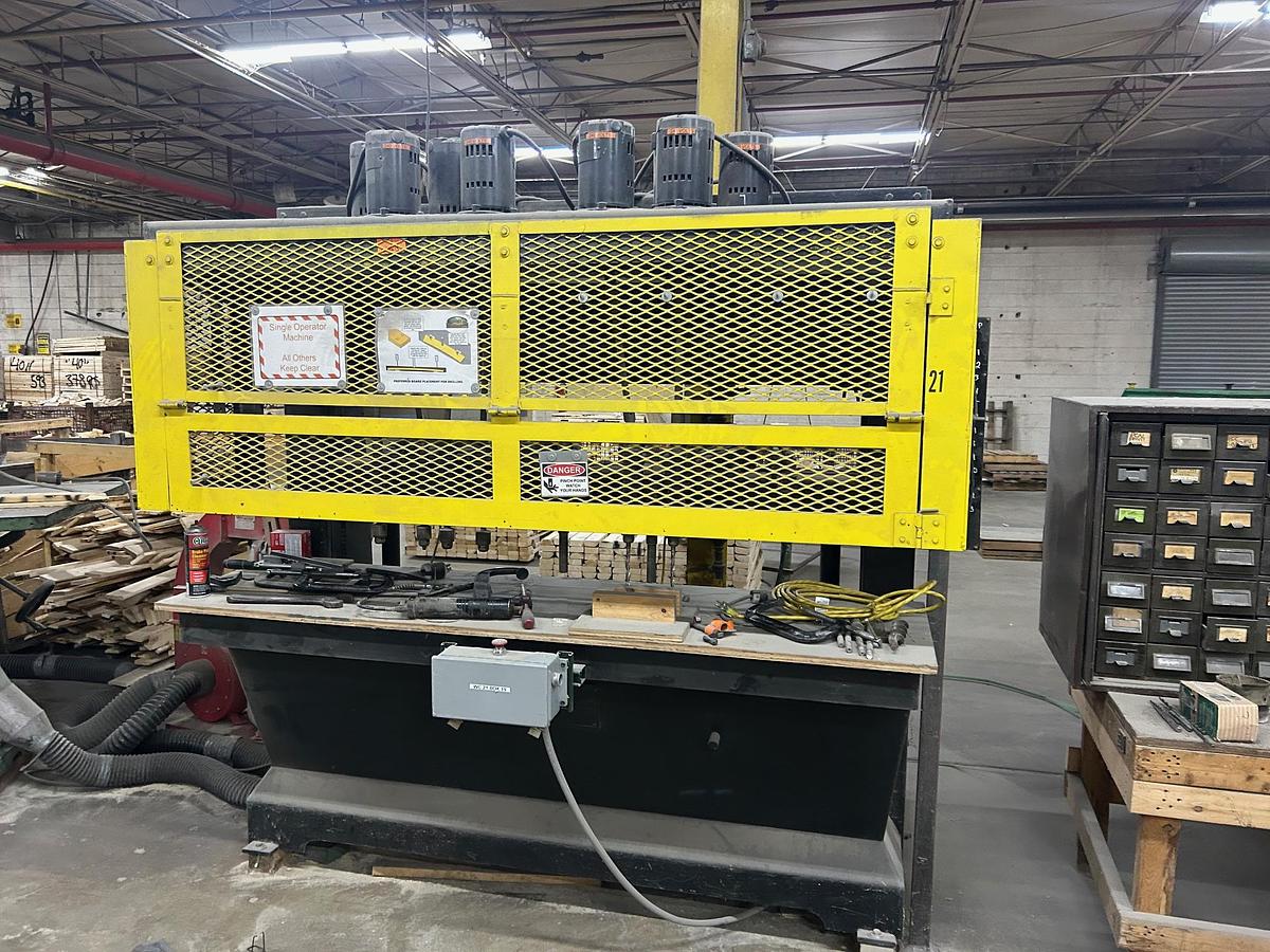 Used 8 SPINDLE X 24" X 86" CEMCO MULTI-HEAD GANG DRILL & BORING MACHINE