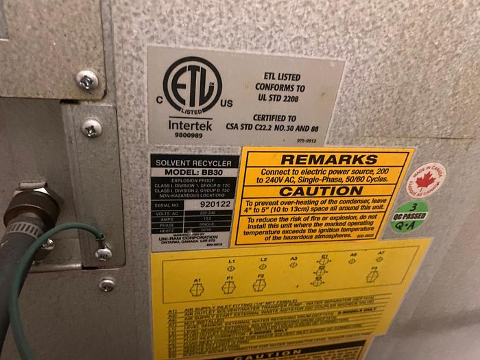 Used Uni-Ram BB30N-NBP Solvent Recycler System