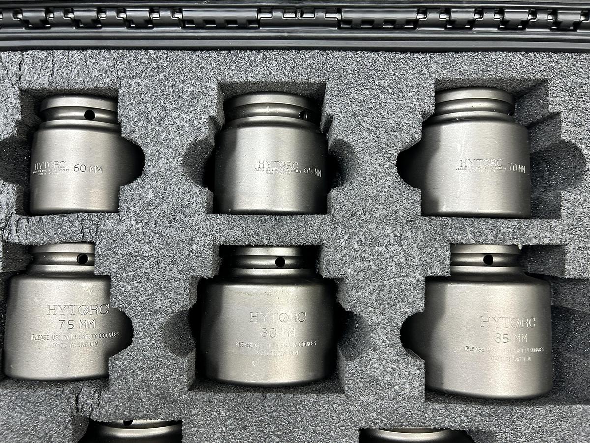 Used Hytorc 1-1/2" Drive Metric Socket Set - Size 60mm to 105mm