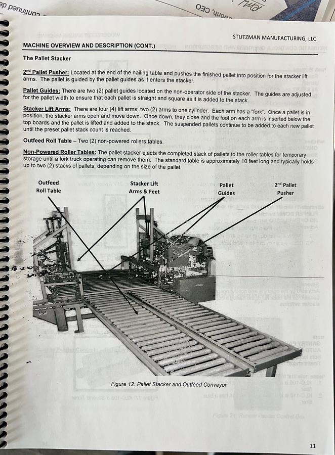 Used Stutzman Manufacturing, Woodpecker Pallet Nailing Machine, Model: 64"x108"