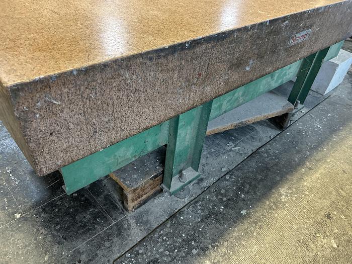 Used 96" x 48" x 10" Starrett Pink Granite Surface Plate & Stand