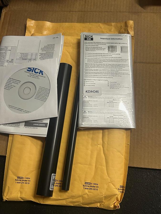 Sick C4000, Select Receiver & Sender, Model: XC40S-0403A0A00AA0 & XC40E-0403A0A00AA0