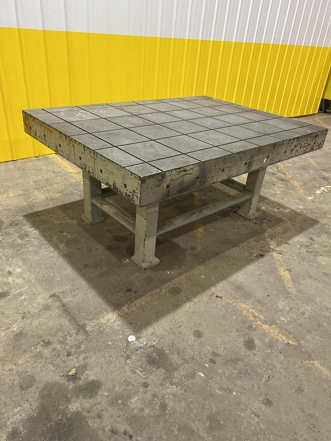 Used 50" X 70" X 31" PORTAGE PRECISION STEEL LAYOUT WELDING TABLE