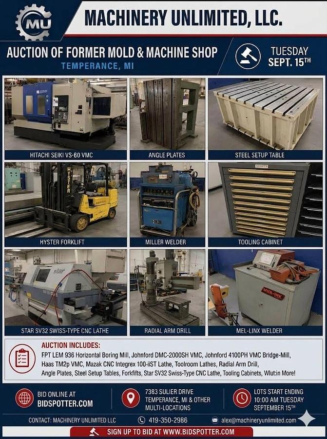 Used Auction Title: Auction of the Assets of Phoenix Mold & Engineering & Other CNC Machines